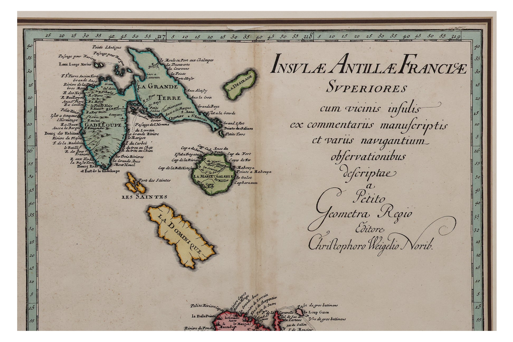 INSULAE ANTILLAE FRANCIAE SUPERIORES & INFERIORES, CHRISTOPHER WEIGEL, C. 1718