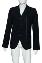 ANN DEMEULEMEESTER - A BLACK TAILORED BLAZER