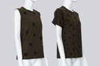 COMME DES GARCONS - A PAIR OF TWO DARK OLIVE POLKA DOT TOPS