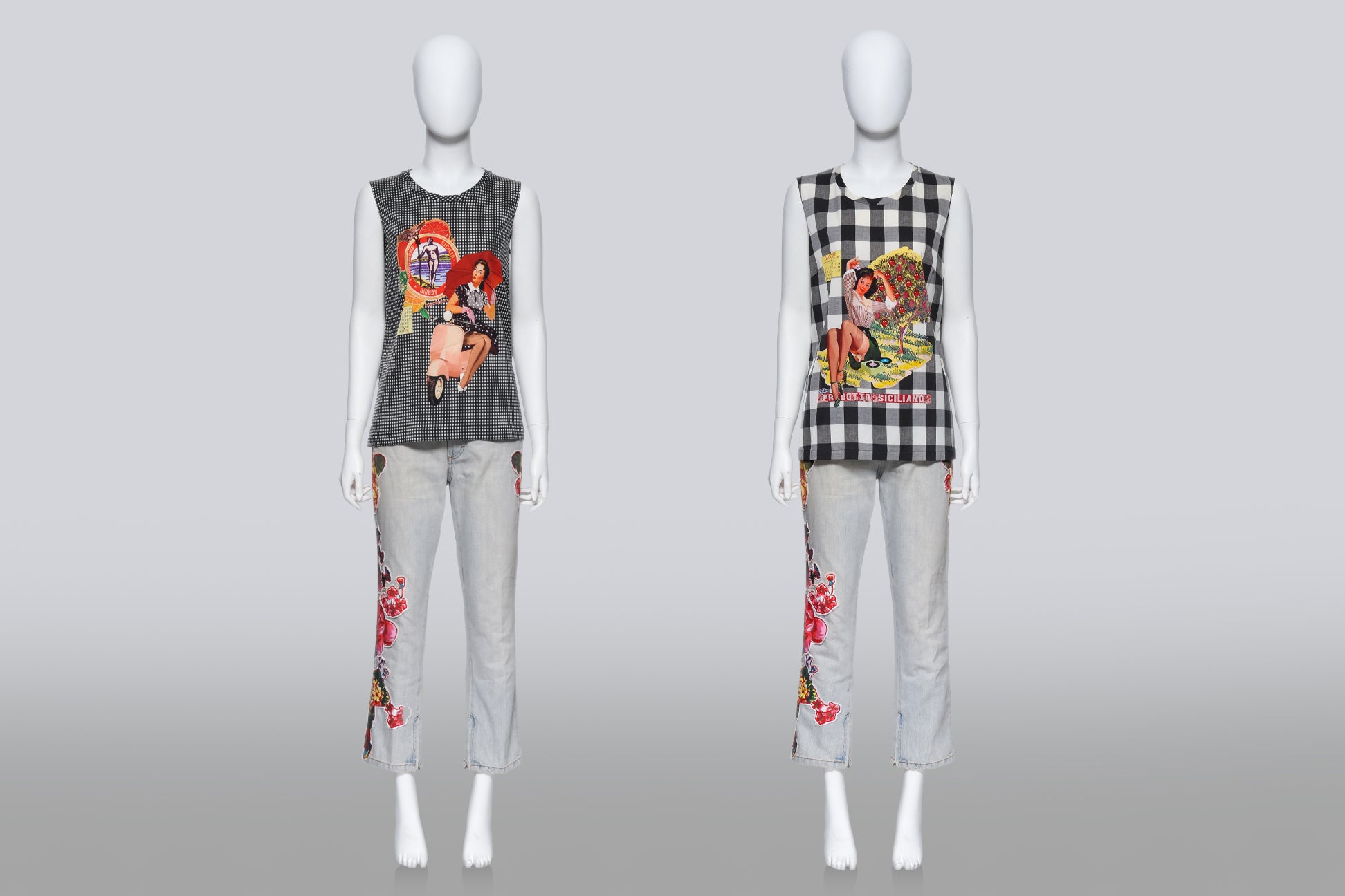 DOLCE & GABBANA - TWO SLEEVELESS TOPS AND A PAIR OF JEANS