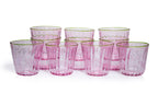 A SET OF TEN PINK GLASS TUMBLERS