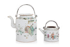 A GROUP OF FOUR FAMILLE ROSE PORCELAIN TEAPOTS