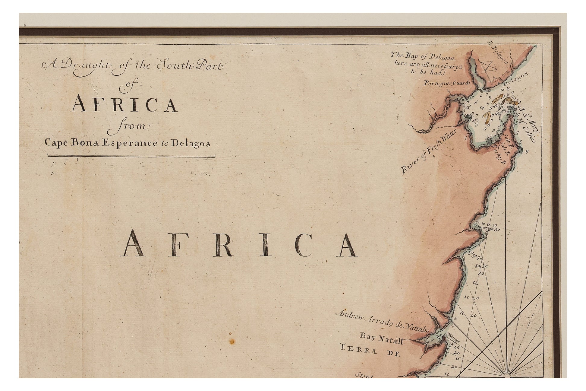 A DRAUGHT OF THE SOUTH PART OF AFRICA FROM CAPE BONA ESPERANCE TO DELAGOA, SAMUEL THORNTON, C. 1706