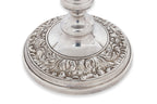 A PAIR OF ENGLISH SILVER PLATED CANDLESTICKS