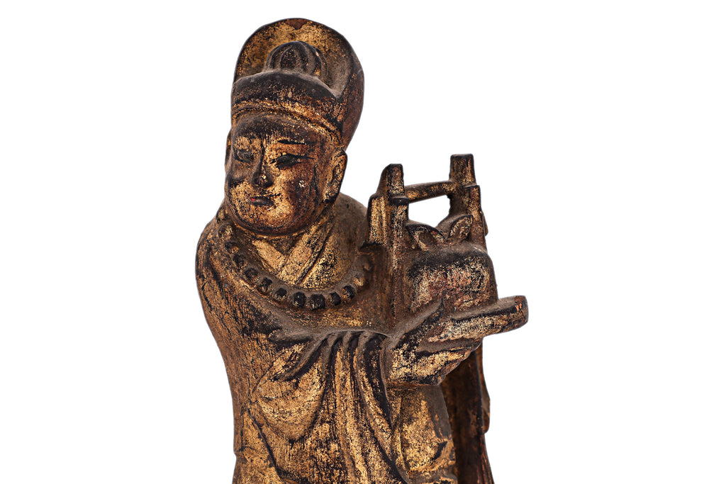TWO CHINESE CARVED WOOD FIGURES