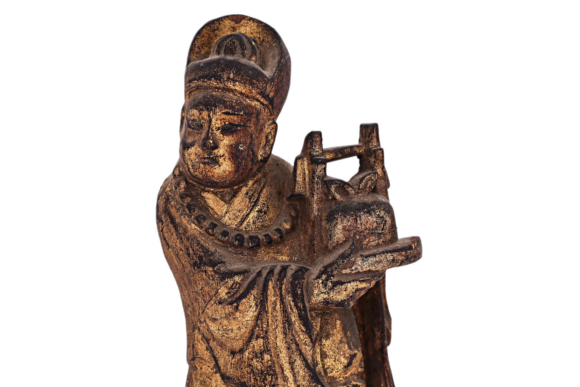 TWO CHINESE CARVED WOOD FIGURES