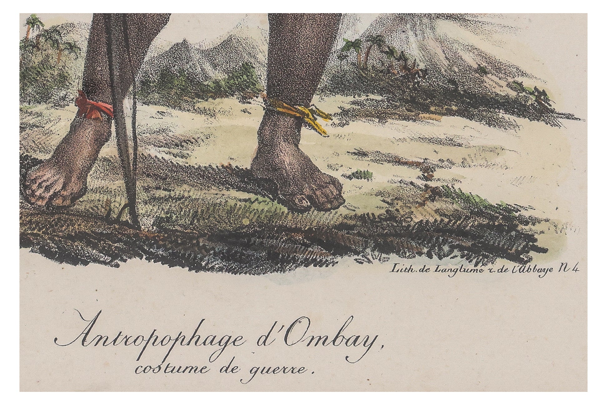 THREE HAND-COLOURED ETHNOGRAPHIC ENGRAVINGS, J ARAGO, 1842