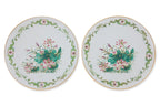 A PAIR OF ENAMELLED PORCELAIN LOTUS DISHES