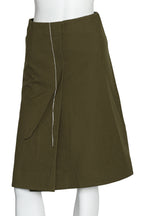 MARNI - AN OLIVE GREEN VIRGIN WOOL SKIRT