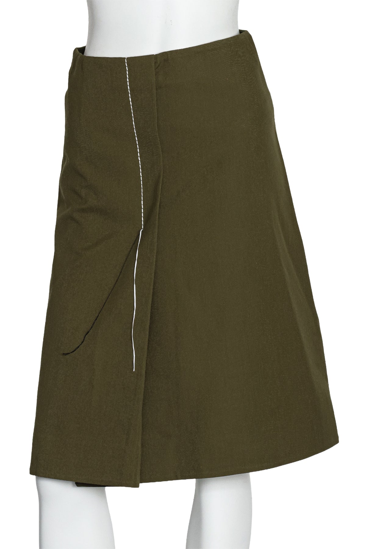 MARNI - AN OLIVE GREEN VIRGIN WOOL SKIRT