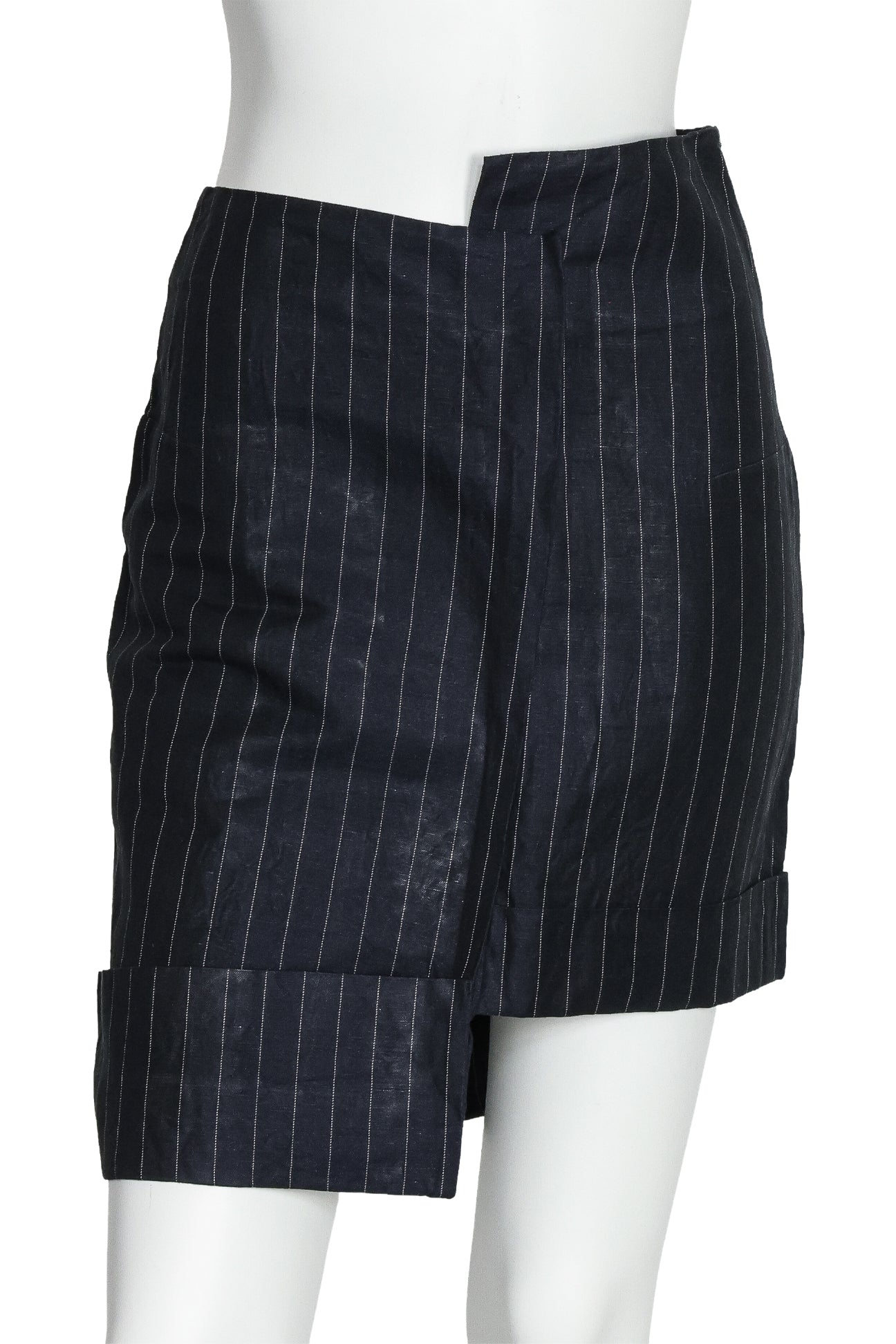 JACQUEMUS - A NAVY PINSTRIPE SKIRT