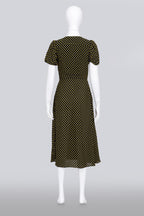 N*21 - A BLACK DRESS WITH YELLOW POLKA DOTS