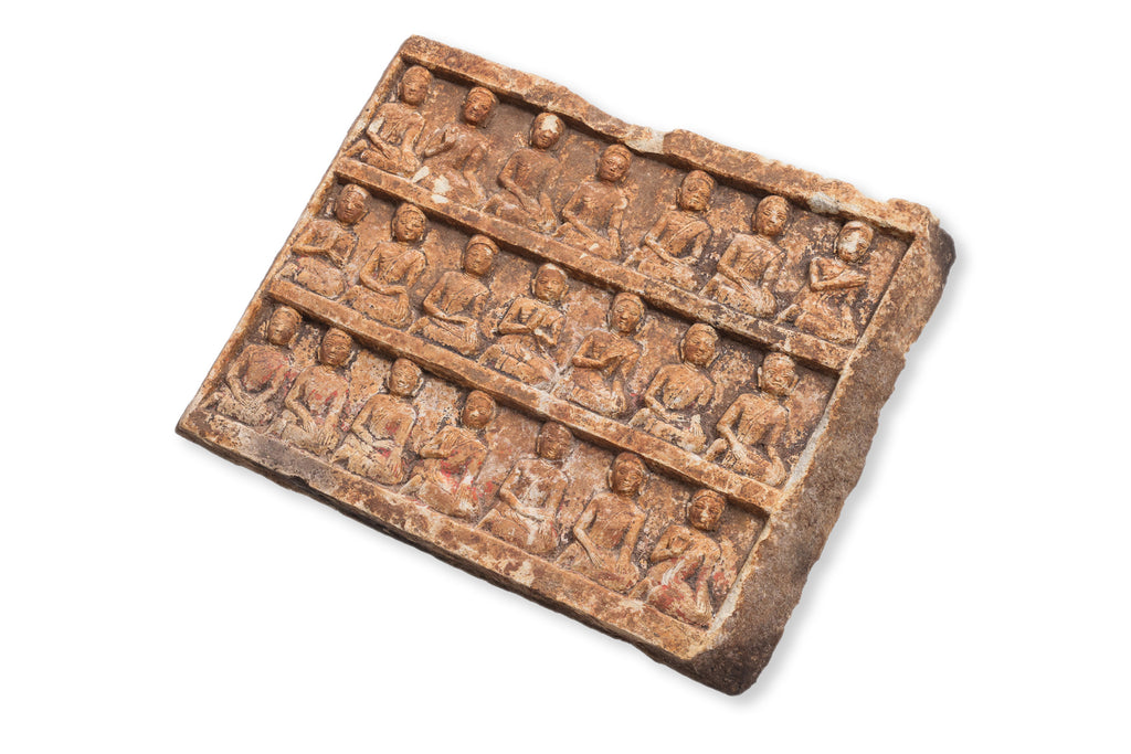 A PAIR OF SOUTHEAST ASIAN CARVED STONE PANELS