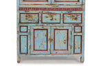 A TURQUOISE PAINTED TEAK CABINET