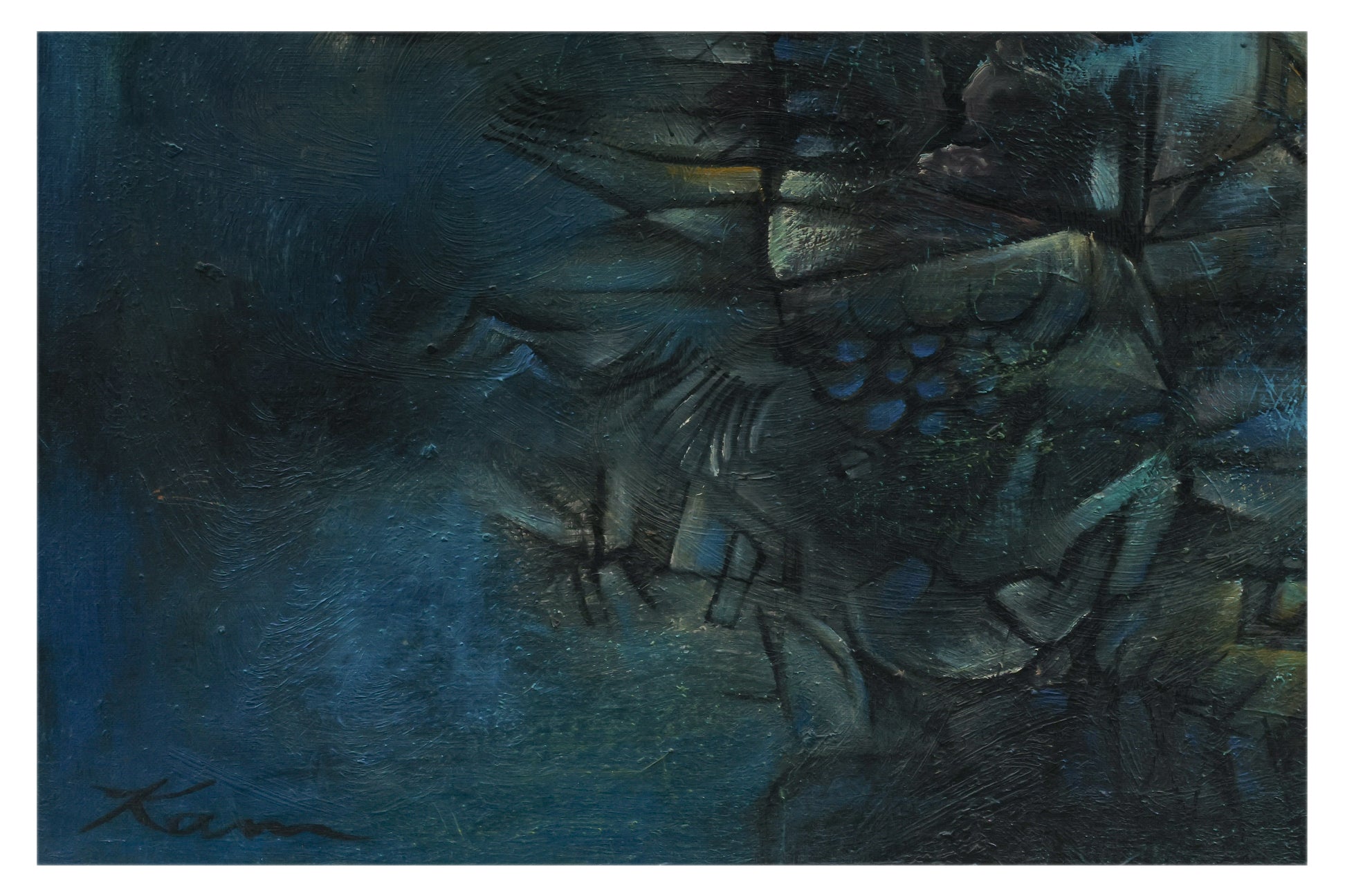 KAM ZIN CHOON (SINGAPORE, B.1931) - ABSTRACT IN BLUE