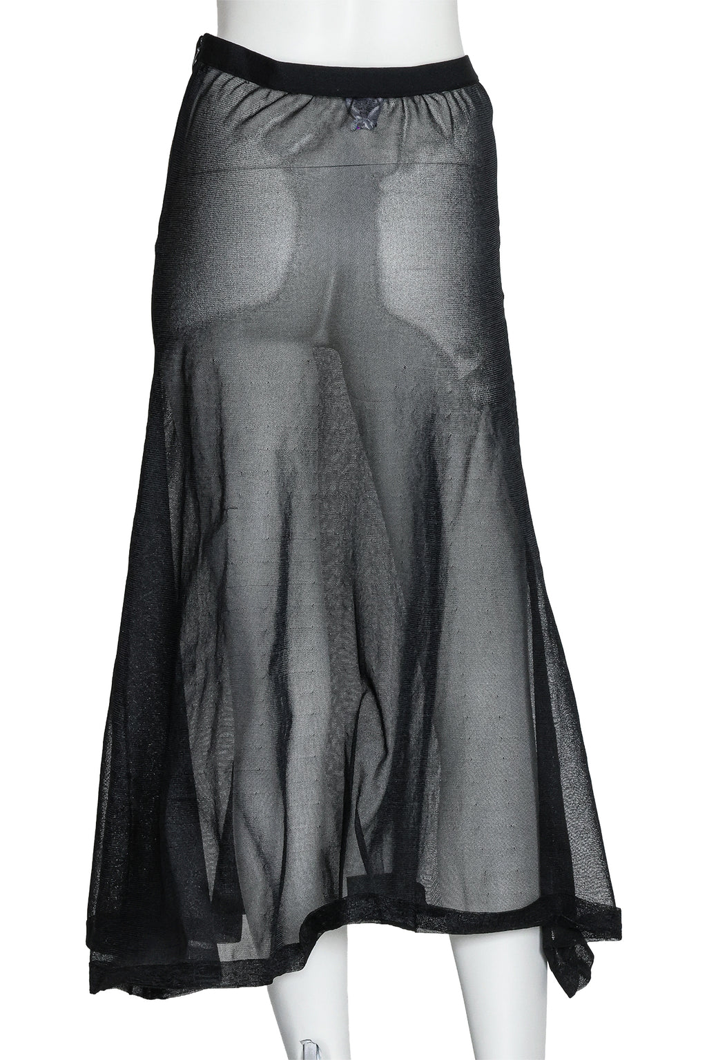 CALVIN KLEIN - A BLACK SHEER POLYESTER SKIRT