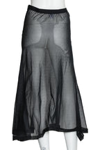 CALVIN KLEIN - A BLACK SHEER POLYESTER SKIRT