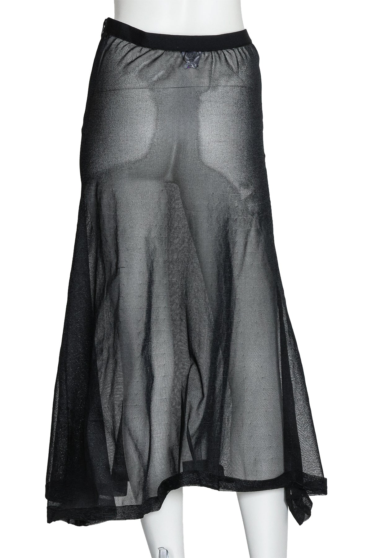 CALVIN KLEIN - A BLACK SHEER POLYESTER SKIRT