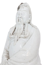 A BLANC DE CHINE PORCELAIN MODEL OF GUANDI
