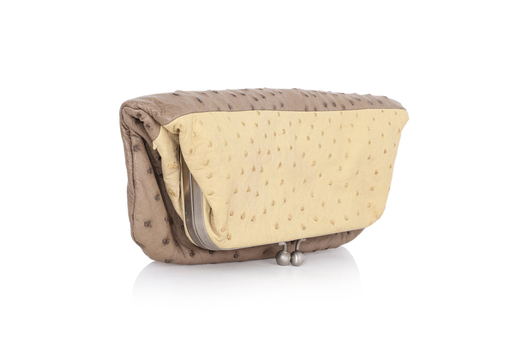 DEVI KROELL – A TWO-TONE OSTRICH CLUTCH