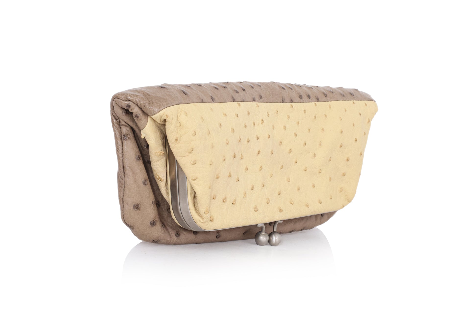 DEVI KROELL – A TWO-TONE OSTRICH CLUTCH