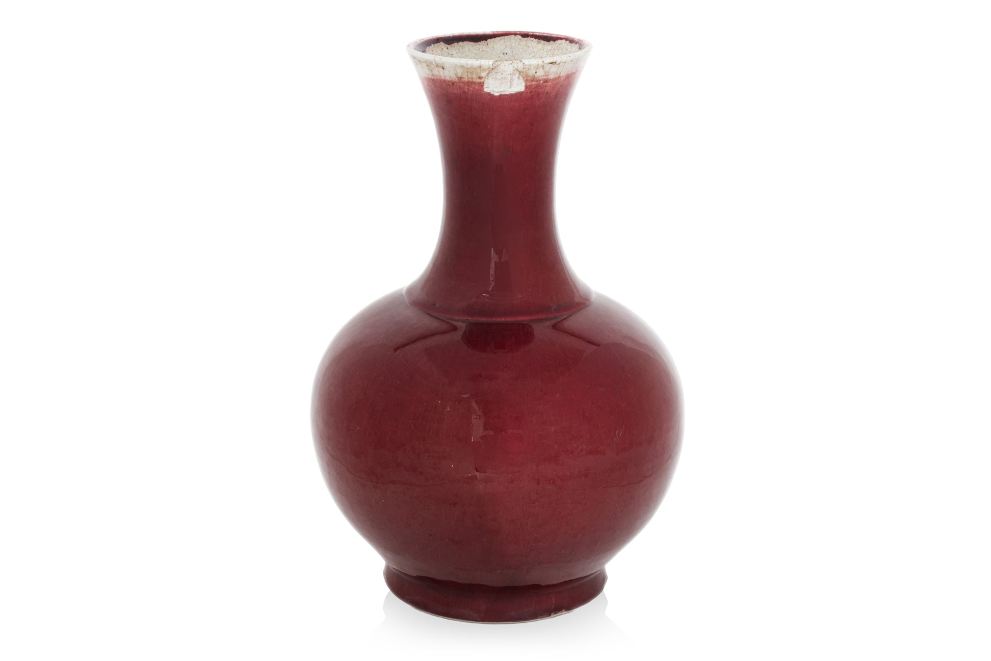 A SANG DE BOEUF GLAZED PORCELAIN VASE