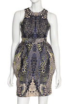 MCQ ALEXANDER MCQUEEN - A KALEIDOSCOPE CROCODILE PRINT DRESS, S/S 2014