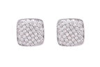 A PAIR OF CHANNEL SET DIAMOND 'WAVE' STUD EARRINGS
