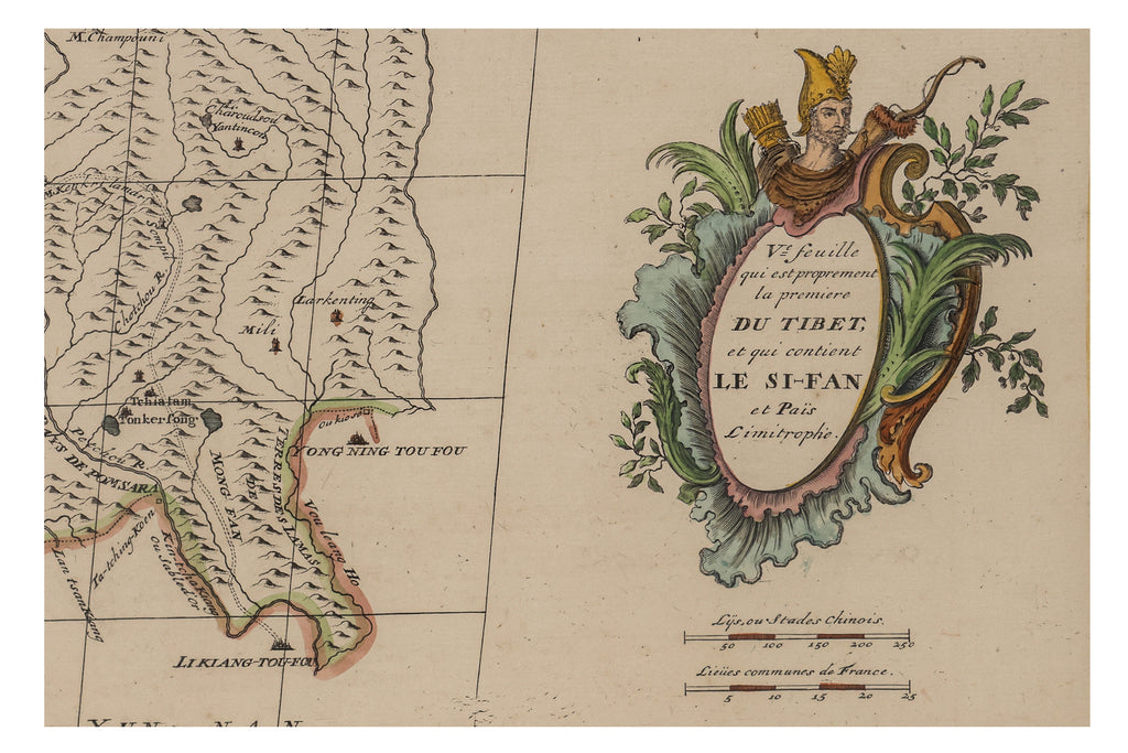 TWO EARLY HAND-COLOURED AND ENGRAVED MAPS OF TIBET, JEAN B. B. D'ANVILLE, 1737