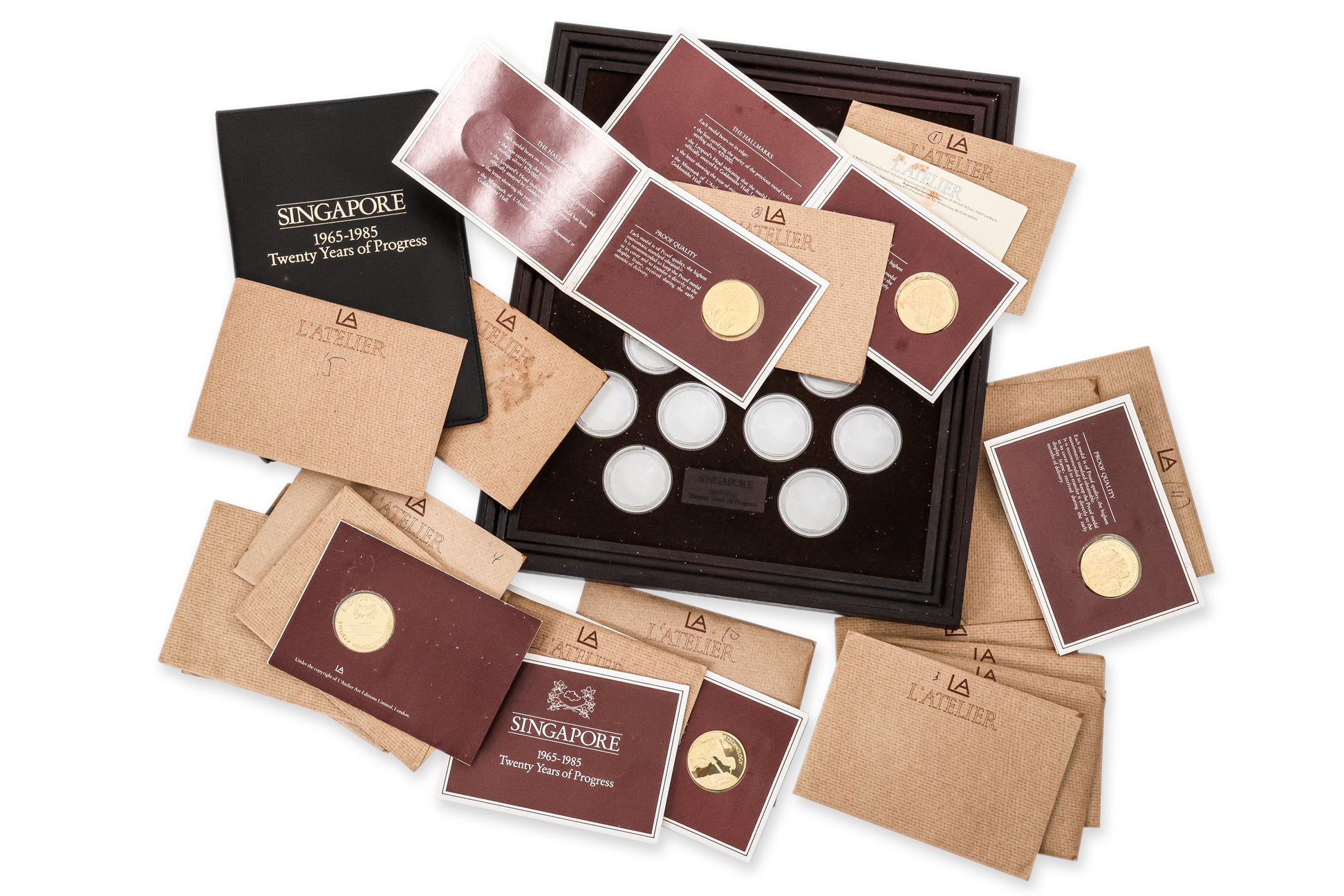 SINGAPORE, TWENTY YEARS OF PROGRESS 1965-1985 PROOF SILVER SET