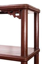 A CHINESE RED LACQUERED DISPLAY CABINET