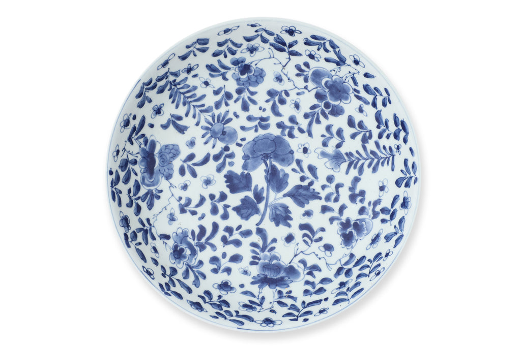 TWO BLUE AND WHITE PORCELAIN DISHES