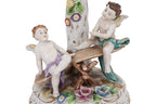 A LARGE SCHIERHOLZ FIGURAL PORCELAIN COMPORT