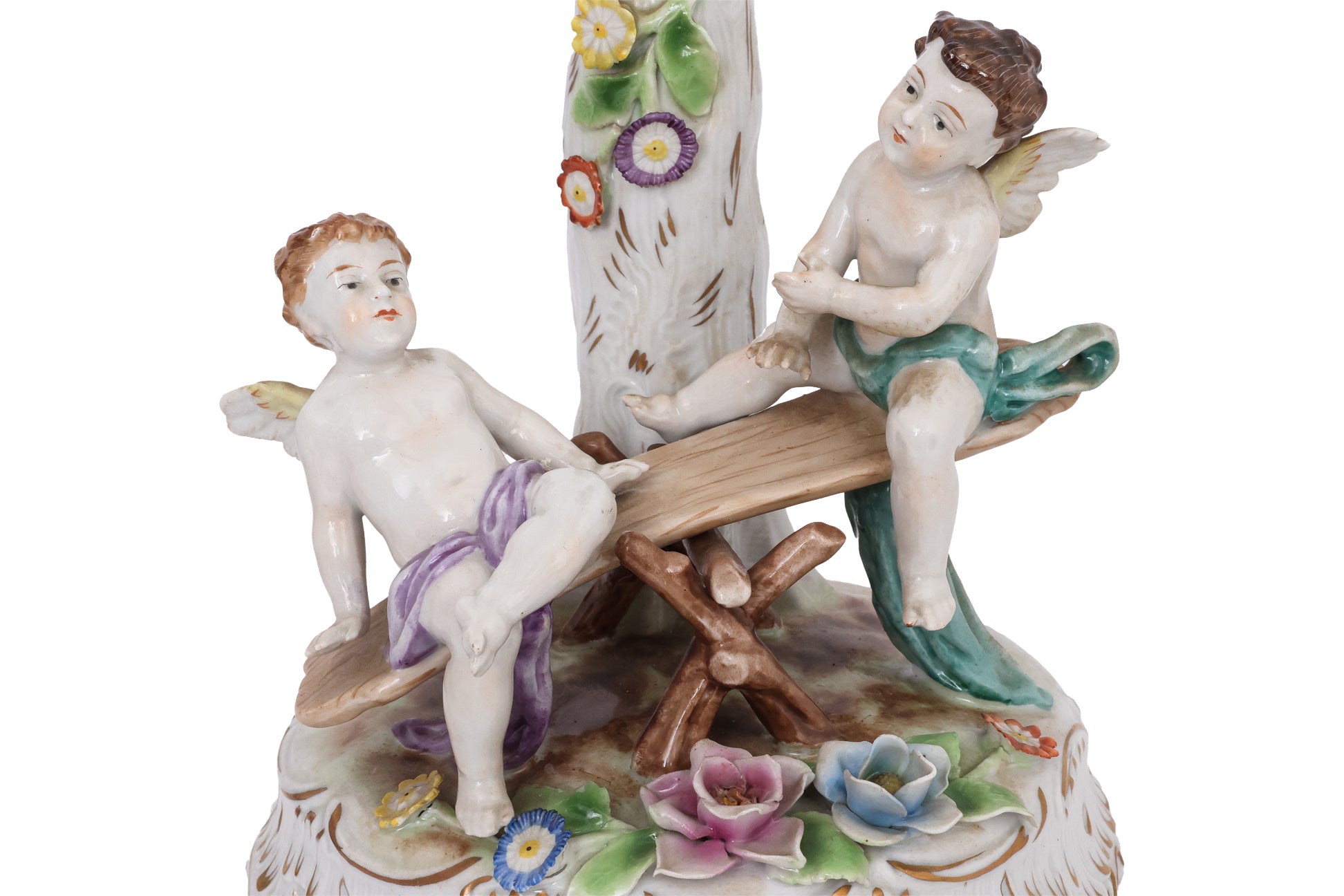 A LARGE SCHIERHOLZ FIGURAL PORCELAIN COMPORT