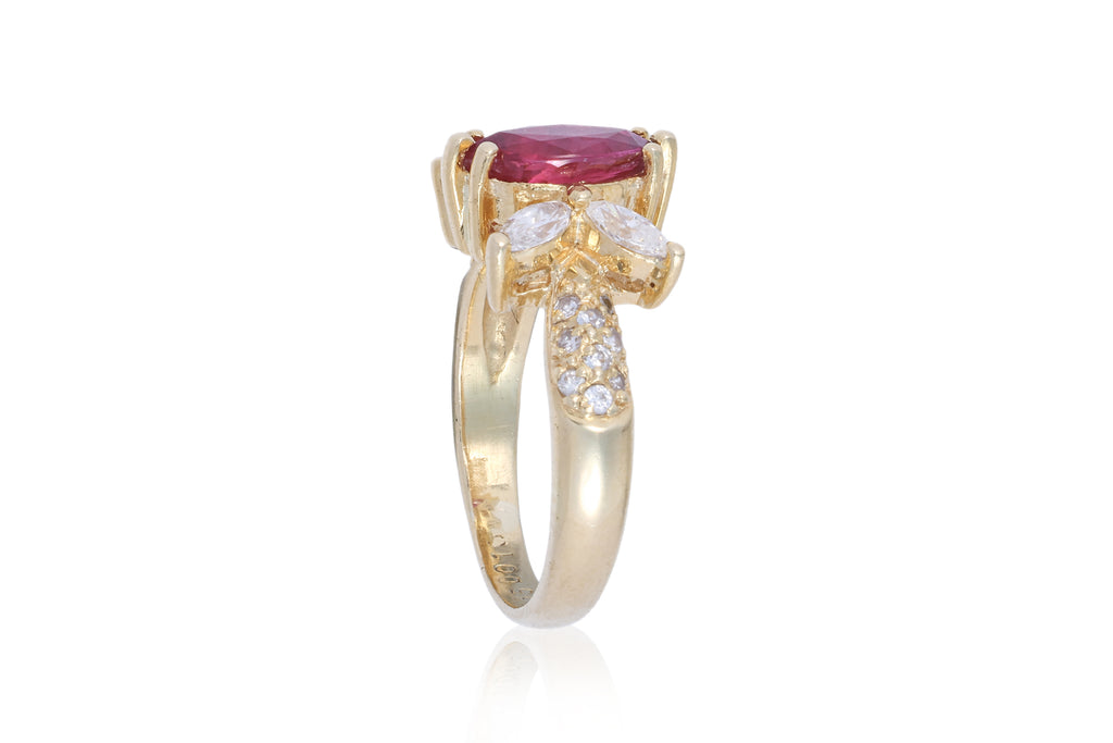 A RUBY AND DIAMOND 'BUTTERFLY' RING