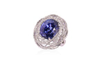 A TANZANITE AND DIAMOND 'NEST' RING