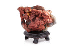 A SHOUSHAN STONE MODEL OF LUCKY TOADS AND LINGZHI