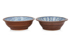 TWO LARGE BLUE AND WHITE 'SWEET PEA' BOWLS