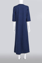 COMME DES GARCONS - A 2015 NAVY AND BLACK STRIPED T-SHIRT DRESS