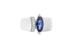 A SAPPHIRE AND DIAMOND RING BY TASAKI
