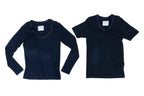 SACAI - TWO NAVY COTTON T-SHIRTS