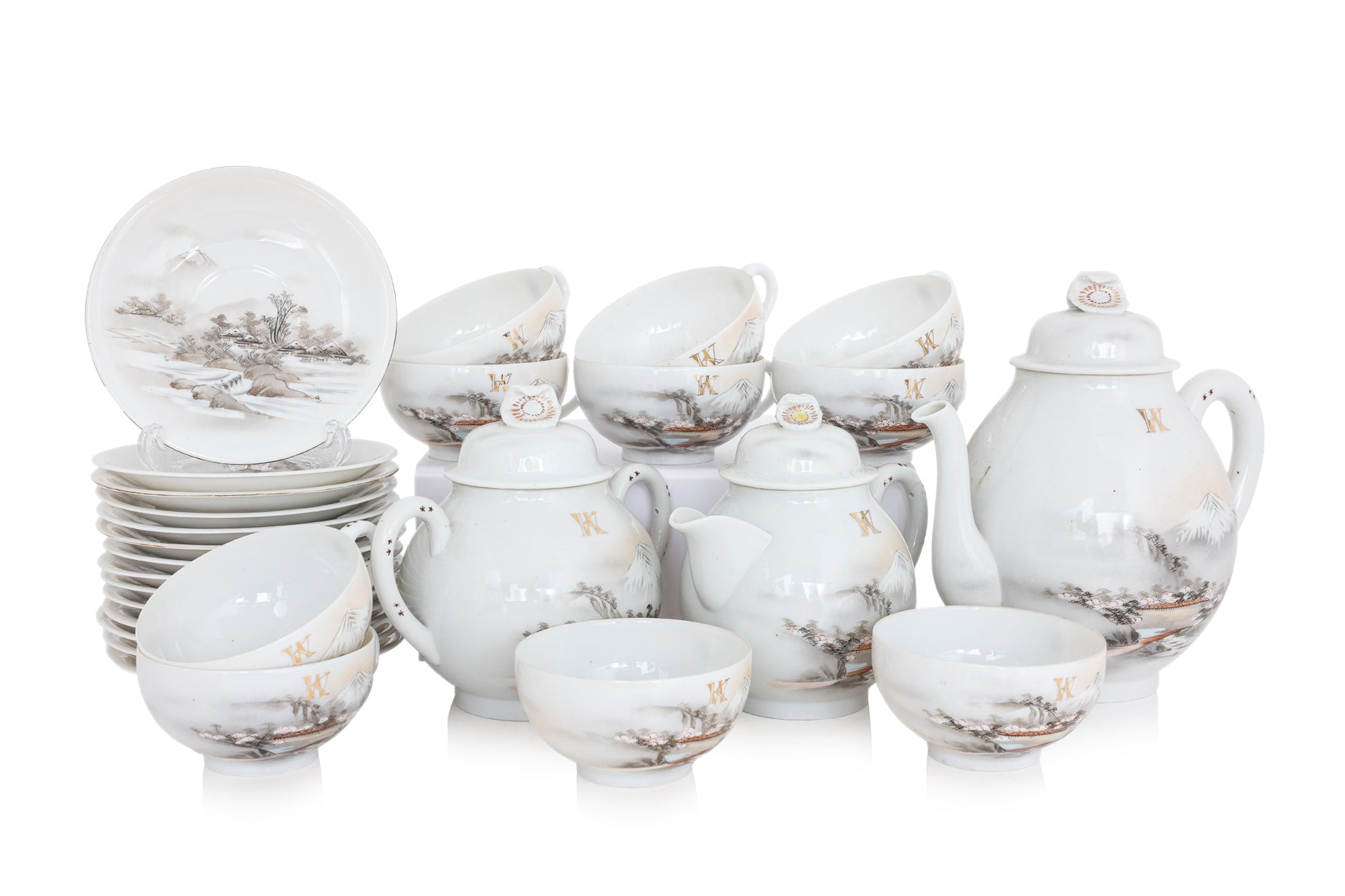 A JAPANESE EGGSHELL PORCELAIN TEA SET