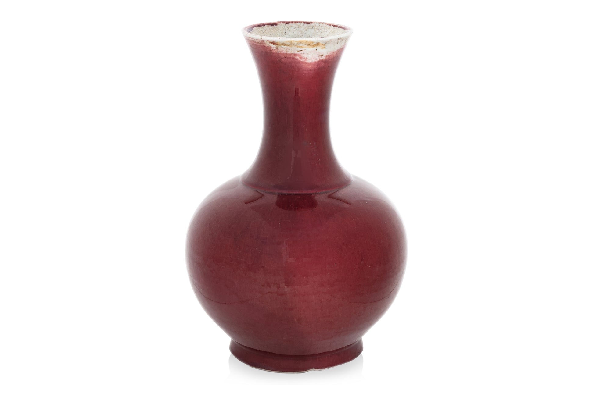 A SANG DE BOEUF GLAZED PORCELAIN VASE