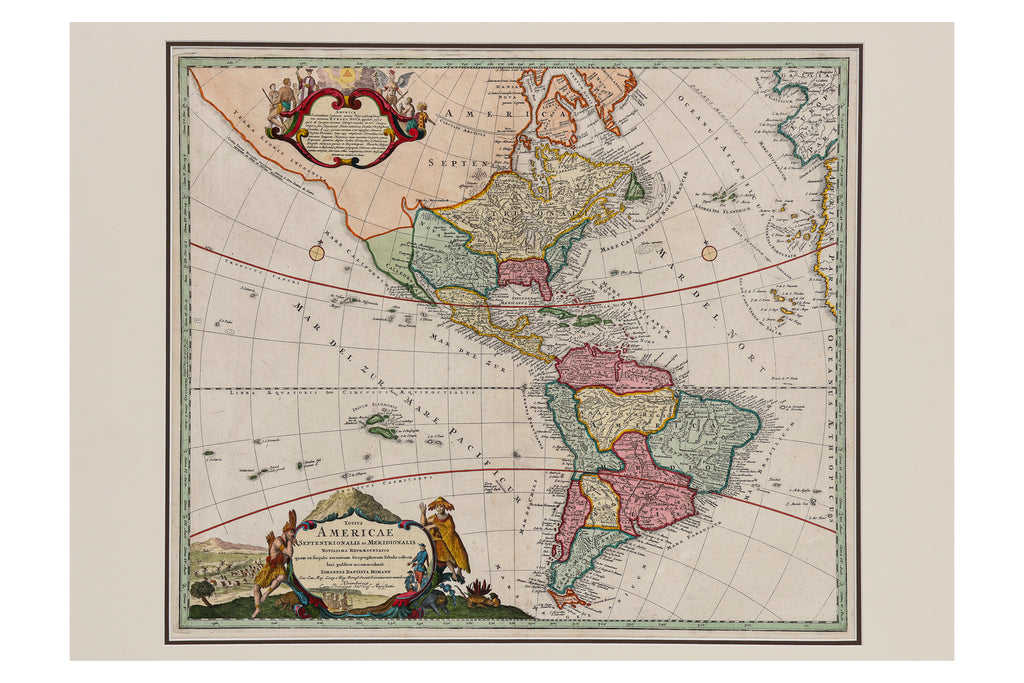 TOTIUS AMERICAE SEPENTRIONALIS ET MERIDIONALIS... JOHANNES BAPTISTA HOMAN, 1712