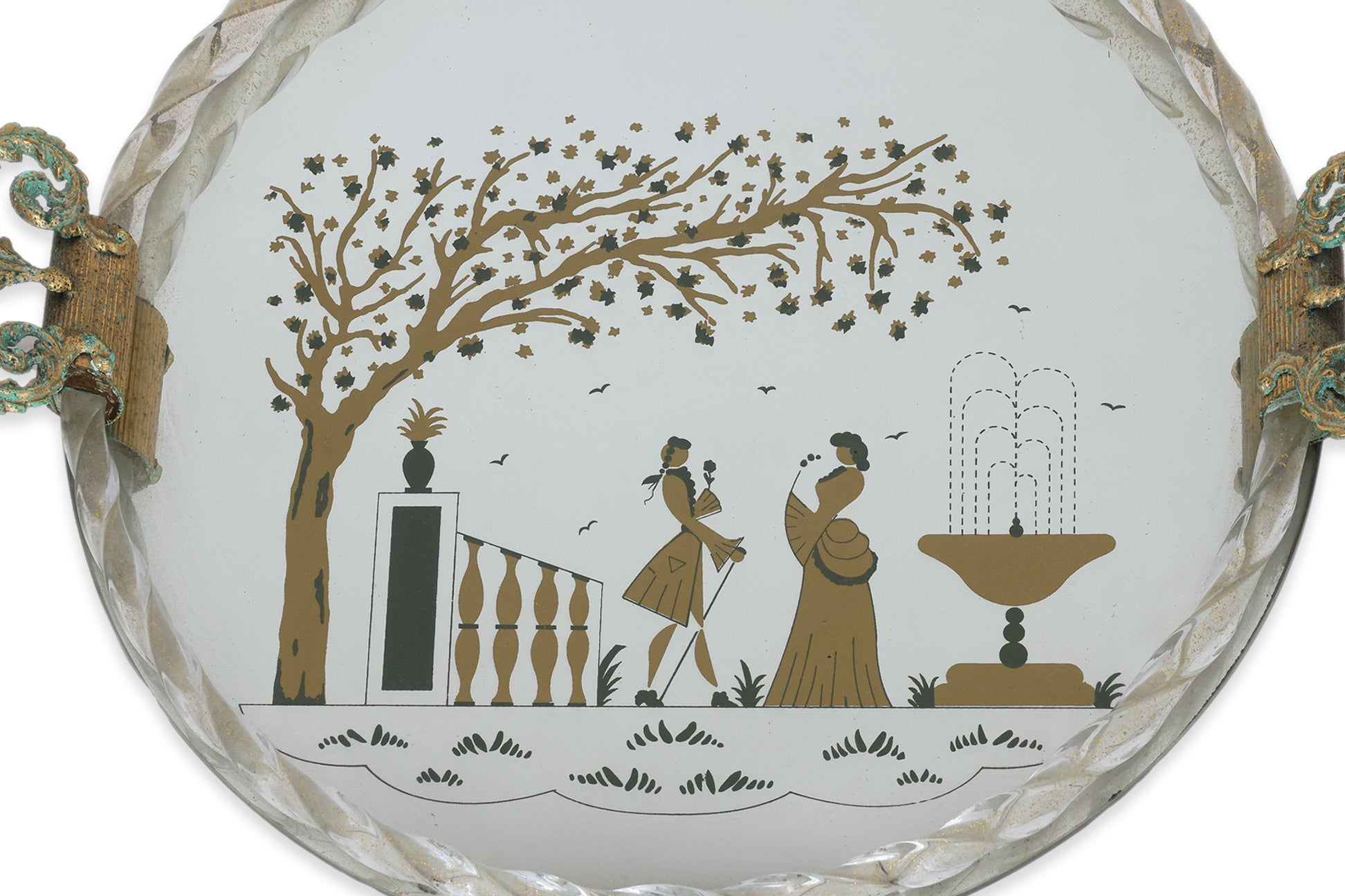 A VENETIAN MIRRORED TRAY