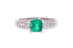 A EMERALD AND DIAMOND RING BY TASAKI