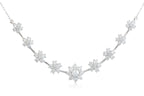 A DIAMOND 'FLOWER' CLUSTER NECKLACE