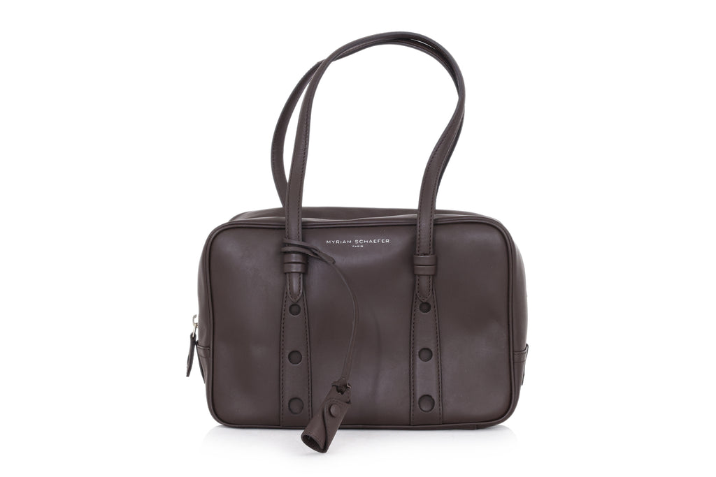 MYRIAM SCHAEFER – A BROWN LEATHER ‘WHARTON’ BAG
