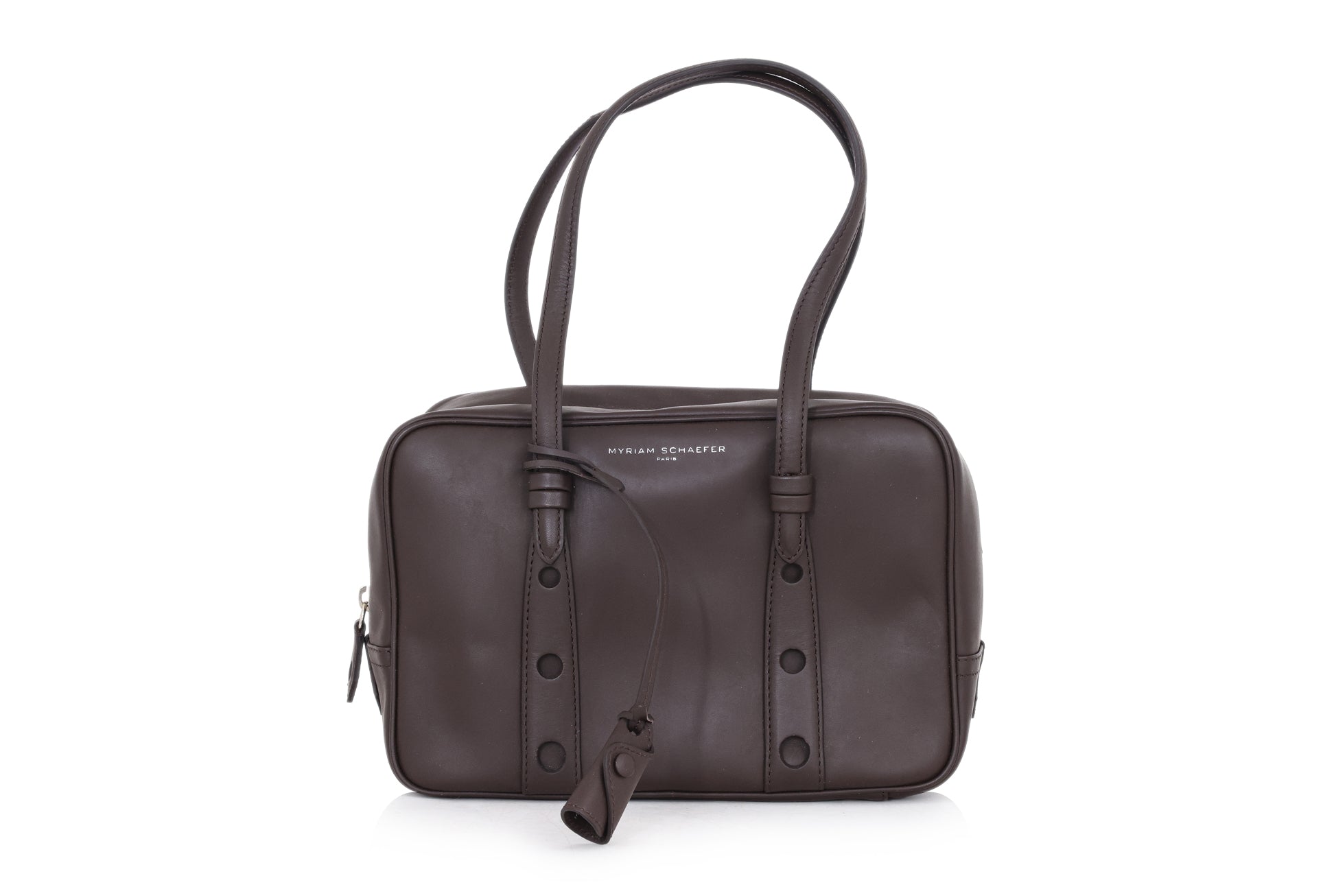 MYRIAM SCHAEFER – A BROWN LEATHER ‘WHARTON’ BAG