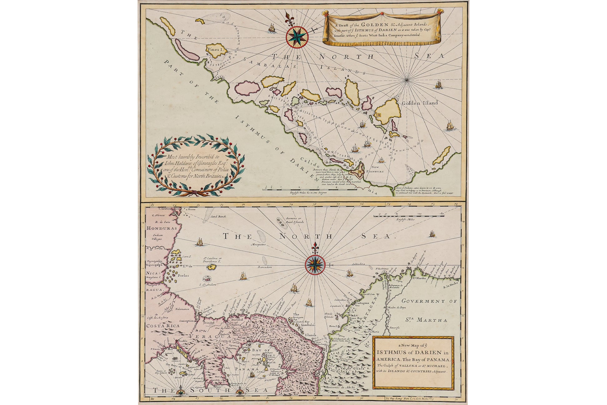 A NEW MAP OF YE ISTHMUS OF DARIEN... & A DRAFT OF THE GOLDEN & ADJACENT ISLANDS... JOHN SENEX, 1721